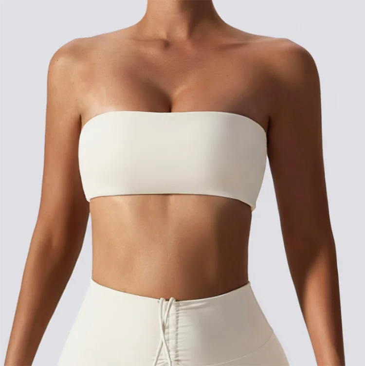 Private Label Fitness Wear Beautiful Push Up Padded Strapless Buttery Soft Sports Bra for Women Contour bra