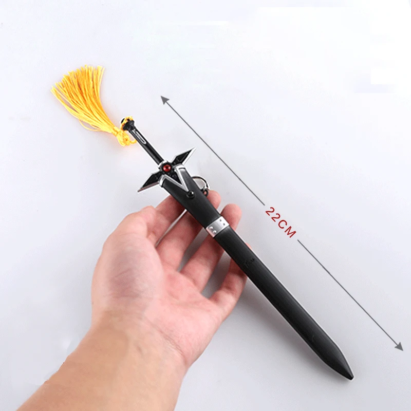Прямая Продажа с фабрики 22 см металлический сплав S A O Mini Katana МЕЧ аниме брелок кнопкой выброса