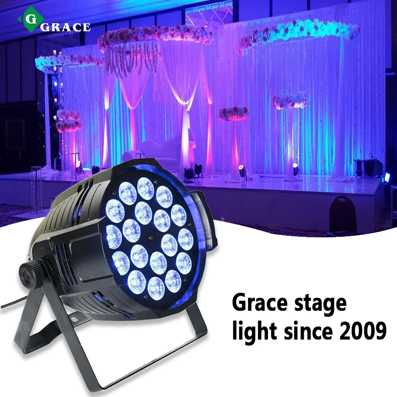 Grace 18*18W RGBWAUv 6in1 LED Par Can Indoor Par Stage Lighting