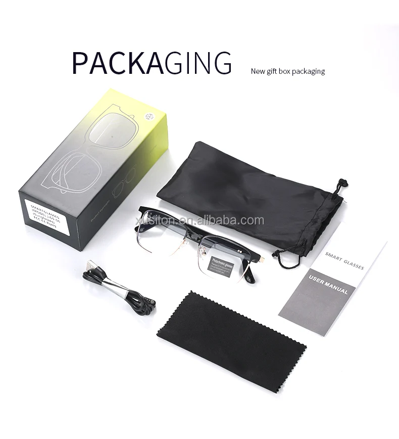 2024 High quality Fashion Smart Sunglasses BT earbuds Camera Control Voice UV400 Anti Blue Light shades sport sunglasses GS06