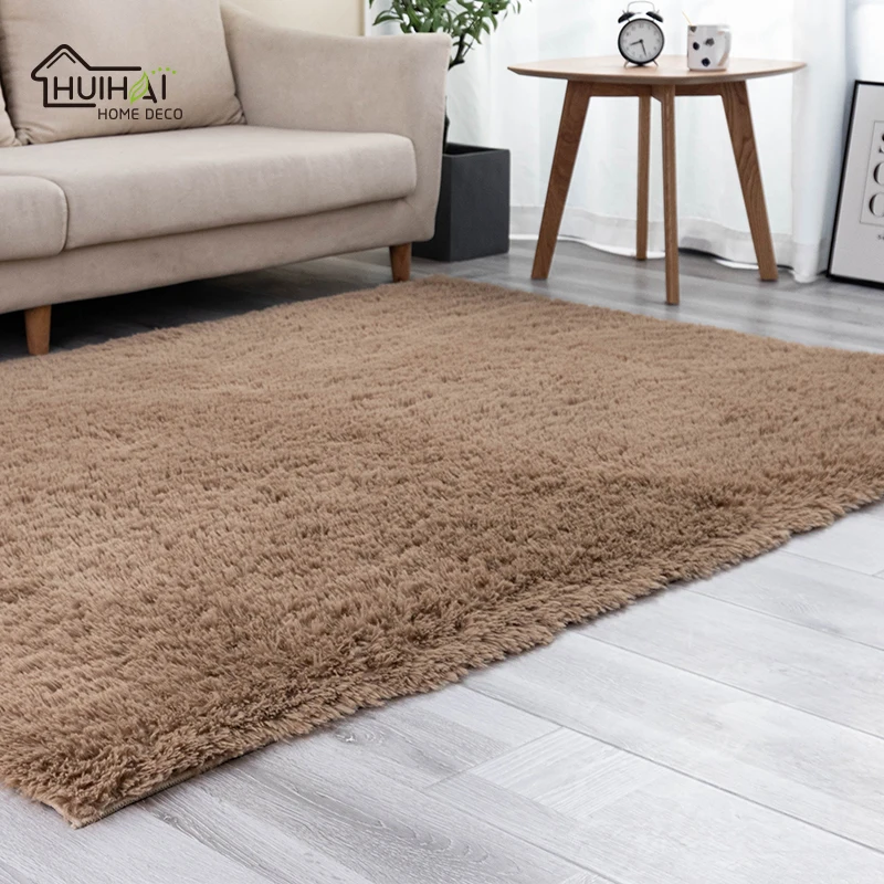 Modern PV Soft Custom Carpet Faux Fur Area Rugs Living Room Anti Slip High Density Foam Sponge Backing Wall to Wall Carpet Adult