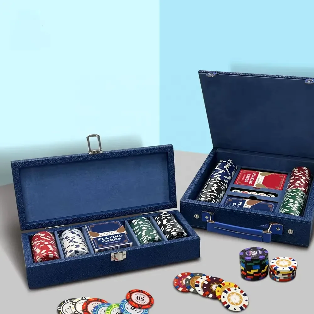 Customer Favorite Portable Storage Poker Box Customized Waterproof Leather Poker Chips Case For Games