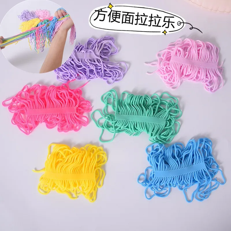 Colorful novel anti stress TPR elastic noodles toys DIY decompress stretch Monkey Noodle Toys