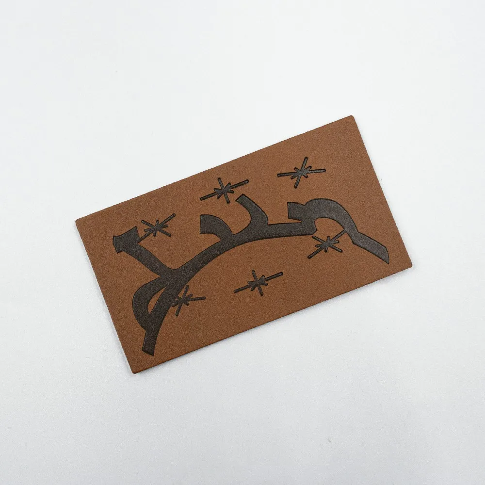 Custom Jeans Clothing Labels Manufacturer Custom 3D Clothes Laser Logo Embossed Real Genuine Leather Iron on Patches for Hats