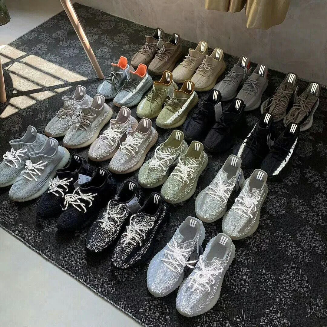  Оптовая продажа оригинальные статические кроссовки Yeezy zebra 350 V2 спортивная обувь Yecheil коробки с логотипом Размер США 3