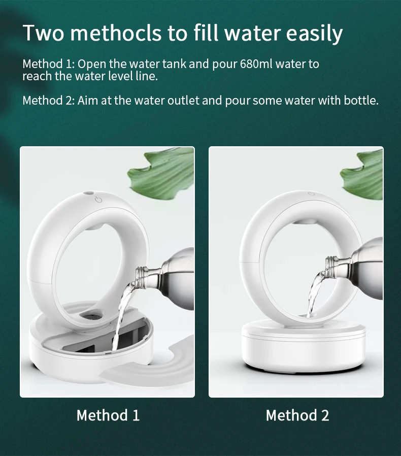 Home appliances table led lamp 680ml aromatherapy ultrasonic essential oil diffuser cool mist levitating anti gravity humidifier