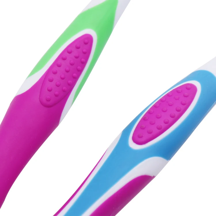 double color molding plastic toothbrush gentle personal cleaning colorful handle toothbrush for adult