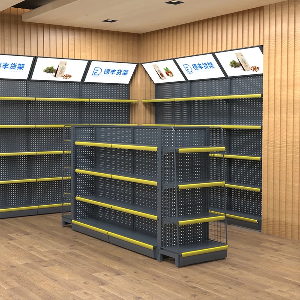 Customized  supermarket shelves metal pegboard display rack gondola supermarket shelf