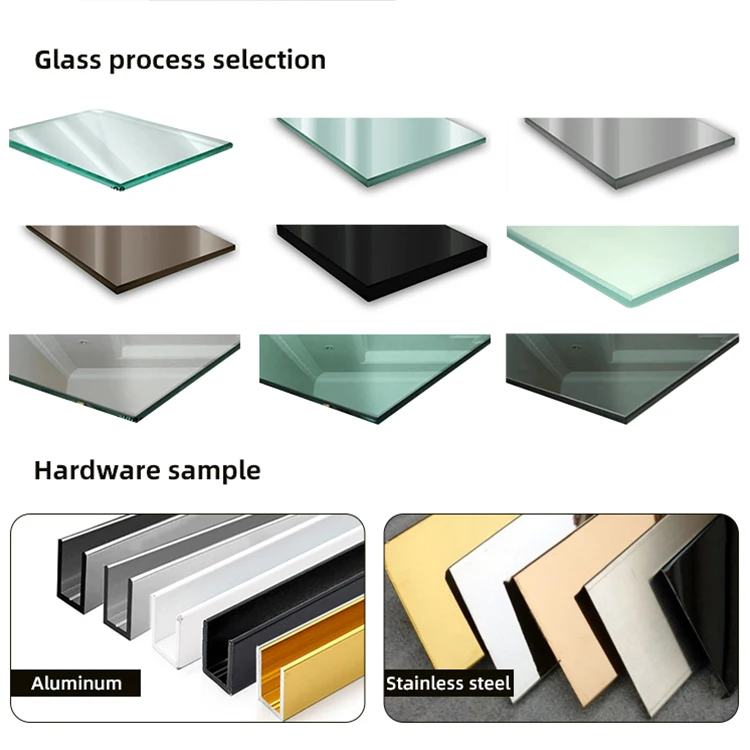 OEM ODM Stainless Steel Frameless Sliding Door Clear Glass Rectangular Shower Enclosure