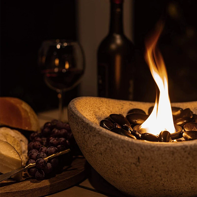 Modern Black Table Top Bio Fireplace Glass With Free Spare Parts And Online Technical Support Service