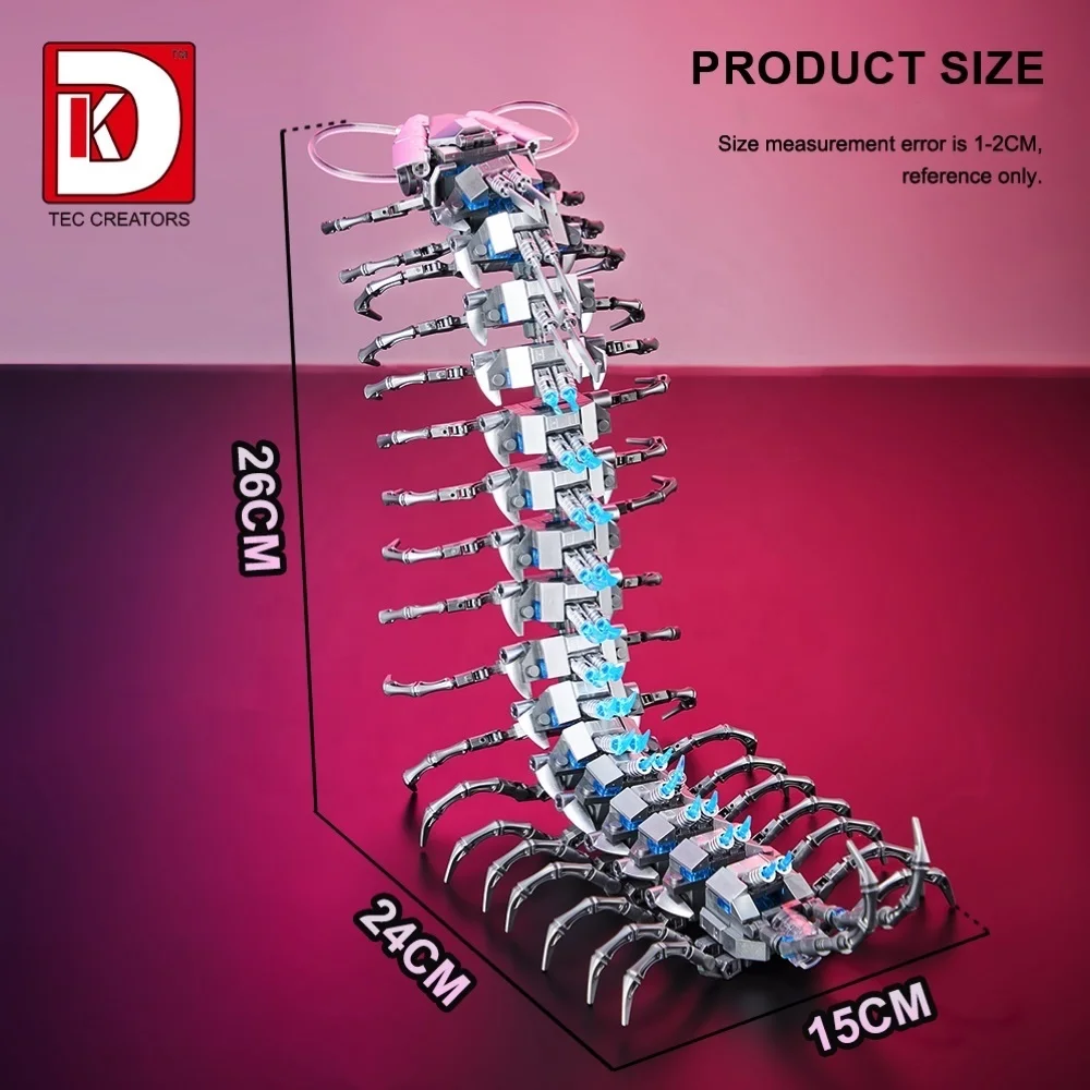 Hot Sale Mechanical Centipede Building Set 698 Pieces Blocks Model Construction Educational Toys For Room Decor Kids Gift