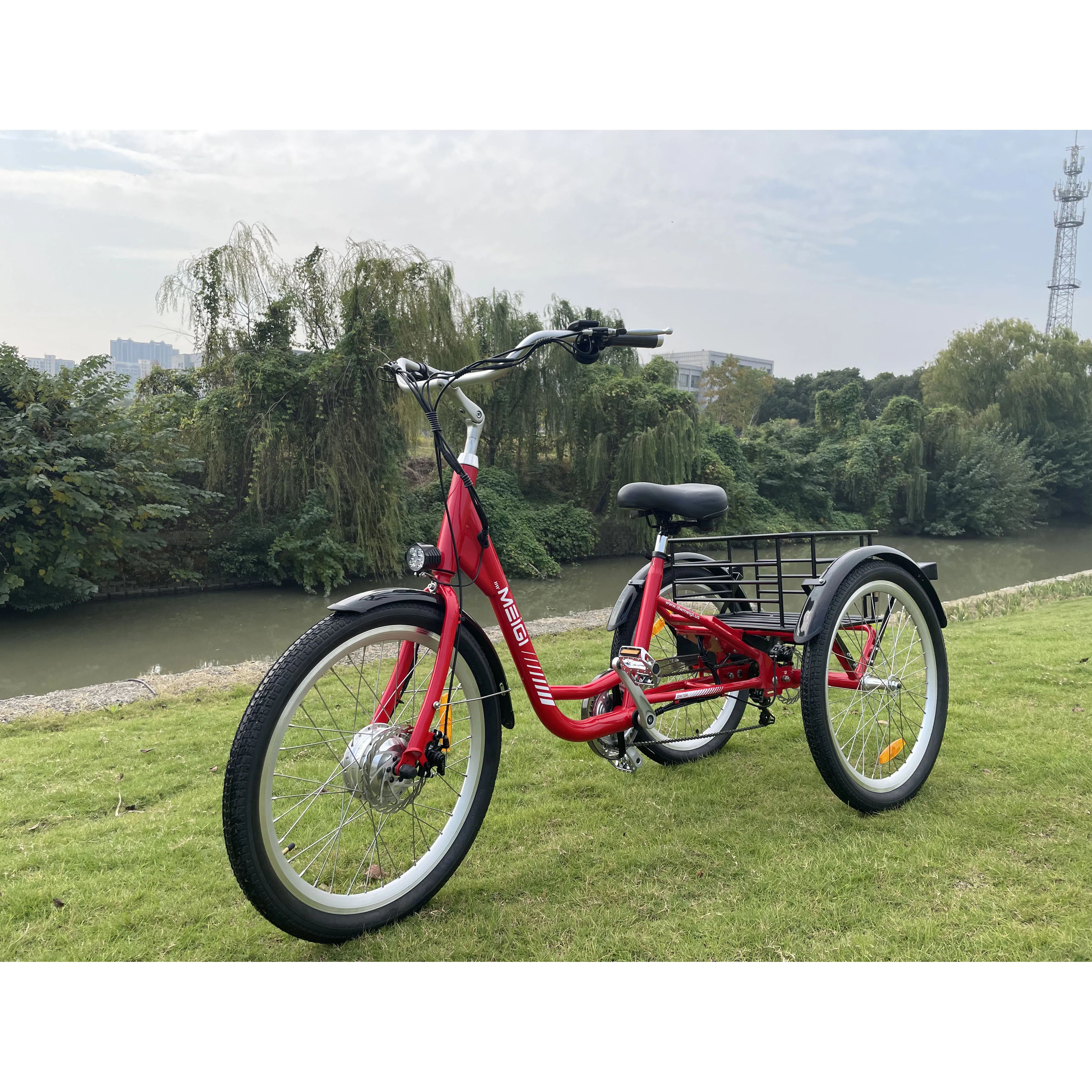 MEIGI Newest  E Trike Cargo Bike 350W Motor 3 Wheel Electric Tricycle China With LED Display For Adults