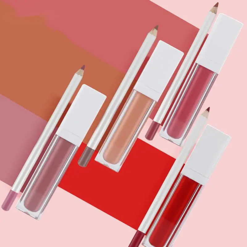 21 colors 2 in 1 matte liquid lipstick and lip pencil vegan lip kits private label