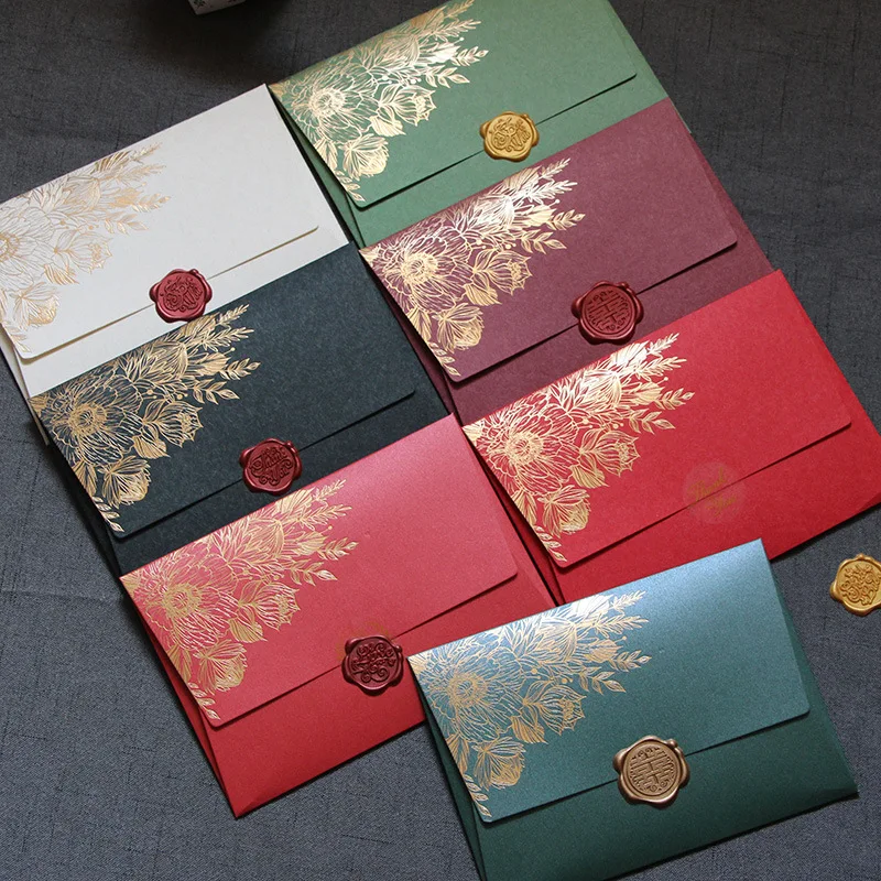 Custom Printed Private Concentrate Parts Extract Shatter Packaging Gift Invitation Envelopes With Wax Stamps