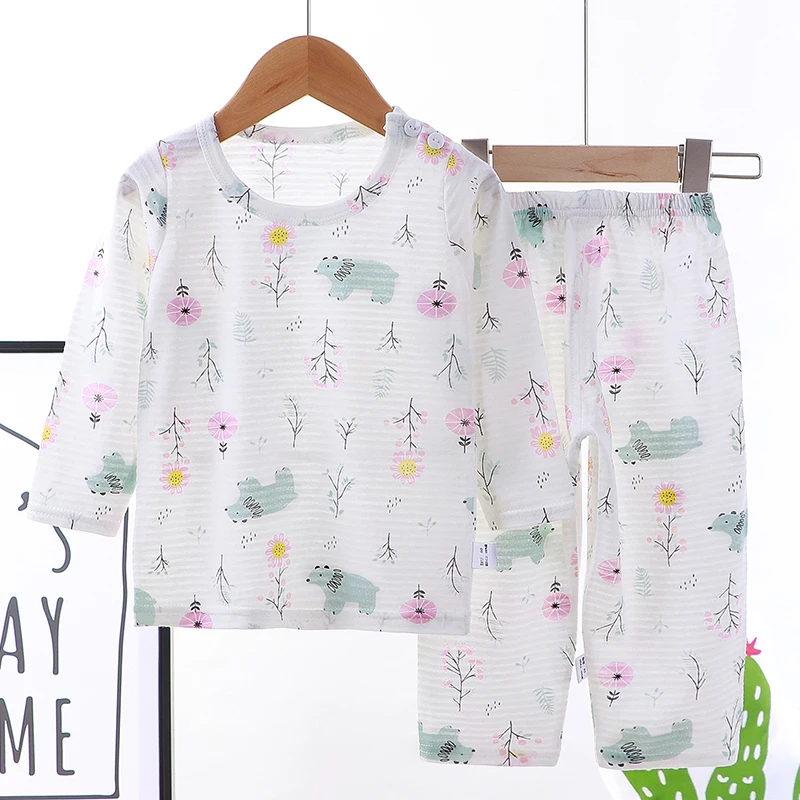 Оптовая продажа, Хлопковая пижама из двух предметов, Детские пижамные комплекты, одежда для сна для маленьких девочек, детские пижамы