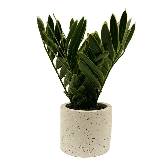 Artificial plants in concrete pot modern home decor Faux potted Greenery