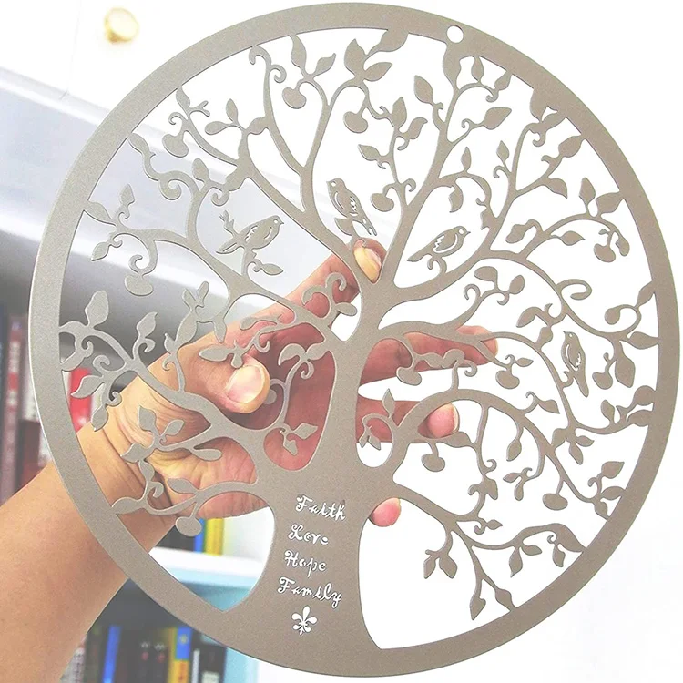 Sacred Geometry Spiritual Wooden Wall Decoration Laser Cut Wood Tree of Life Sculpture