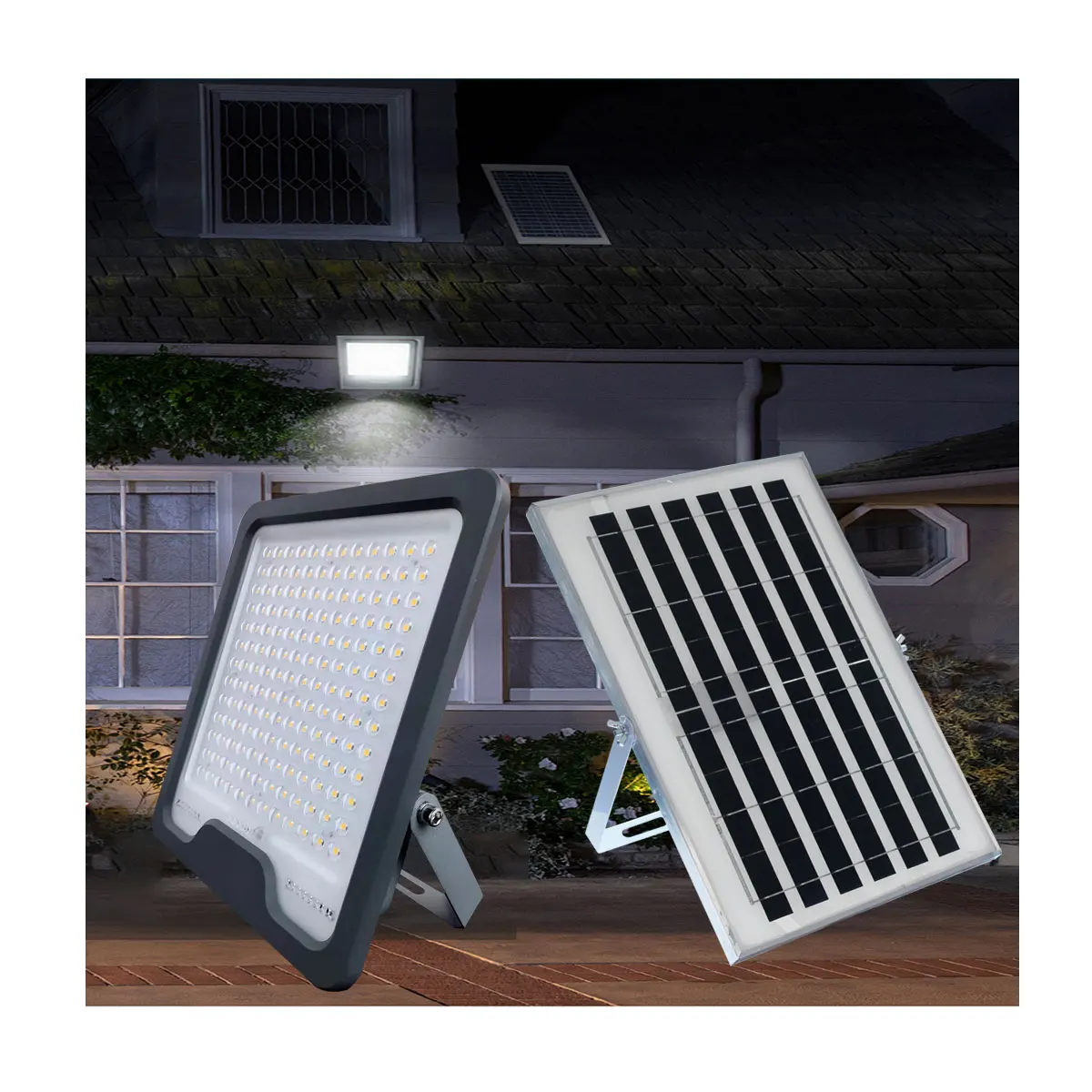 Lens  type Long life battery CCT adjustalbe 9000lm Solar Security Wall Lights Security Lighting