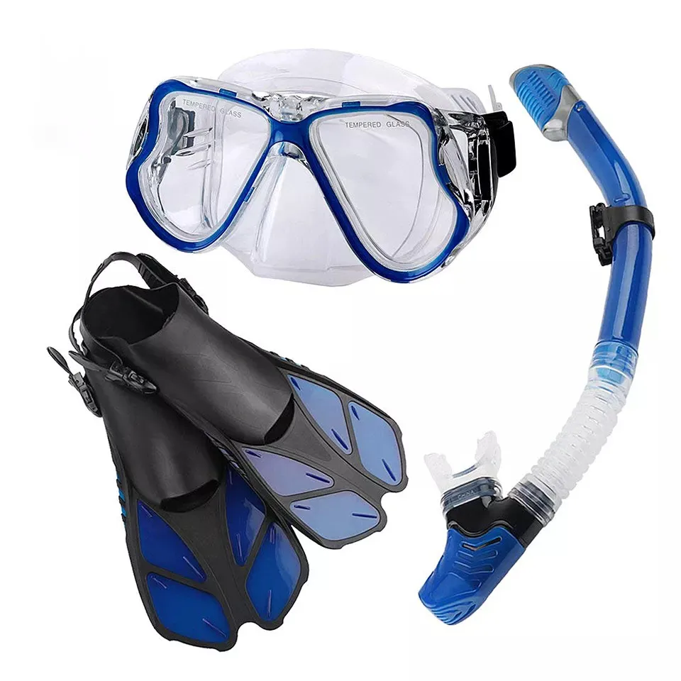 Hot Selling Silicone Adult Scuba Diving Mask Snorkel Fins Set