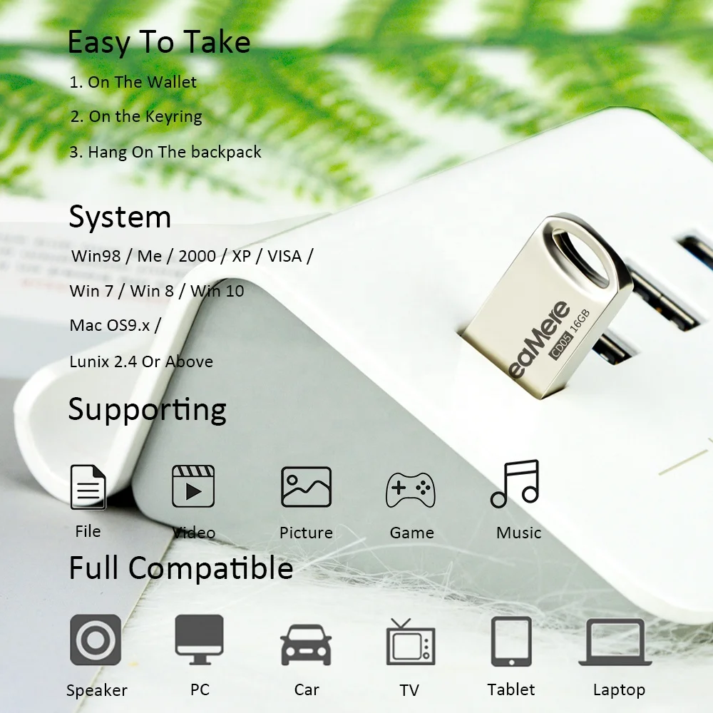 Ceamere CM-CD05 Original  Metal USB 2.0 64GB Drives Memory Stick 8GB 16GB 128GB Mini Metal  Pendrive 64GB USB Flash Drive