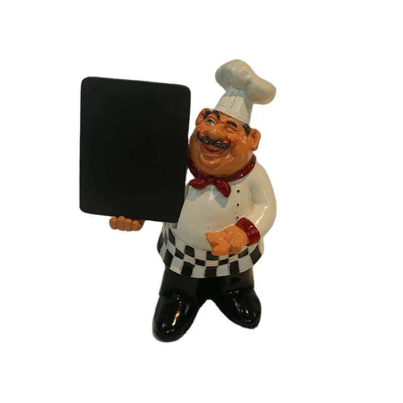 Resin Cute Chef w/ Wooden Chalkboard
