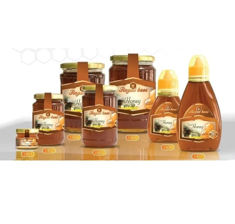 Bulgarian Natural Honeydew Forest Oak honey with gloss in bottle