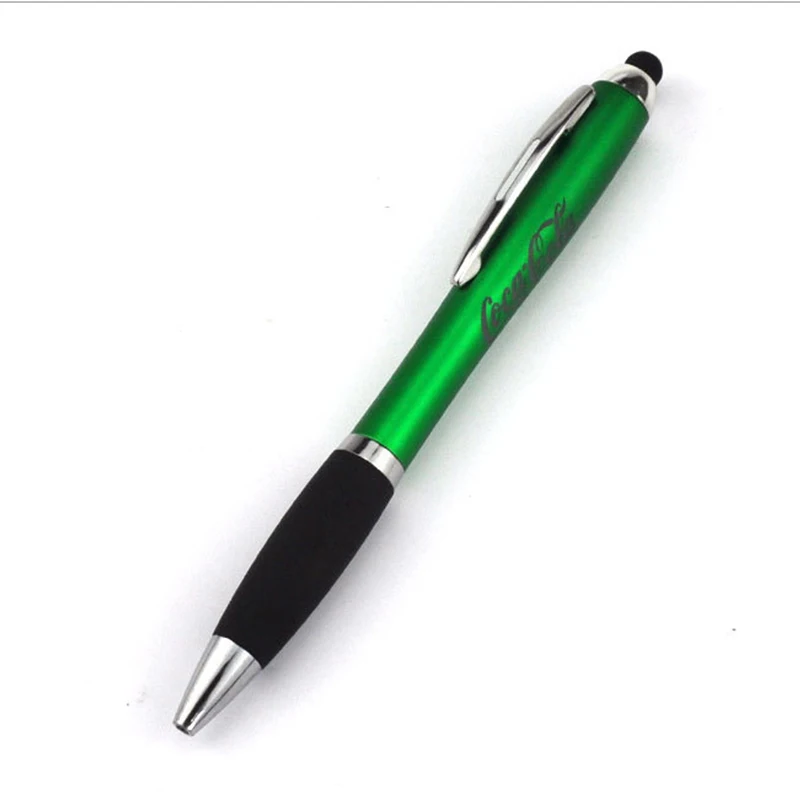 
OEM Led light up gift soft touch screen pen Custom logo promotional ballpoint ball pen with stylus 