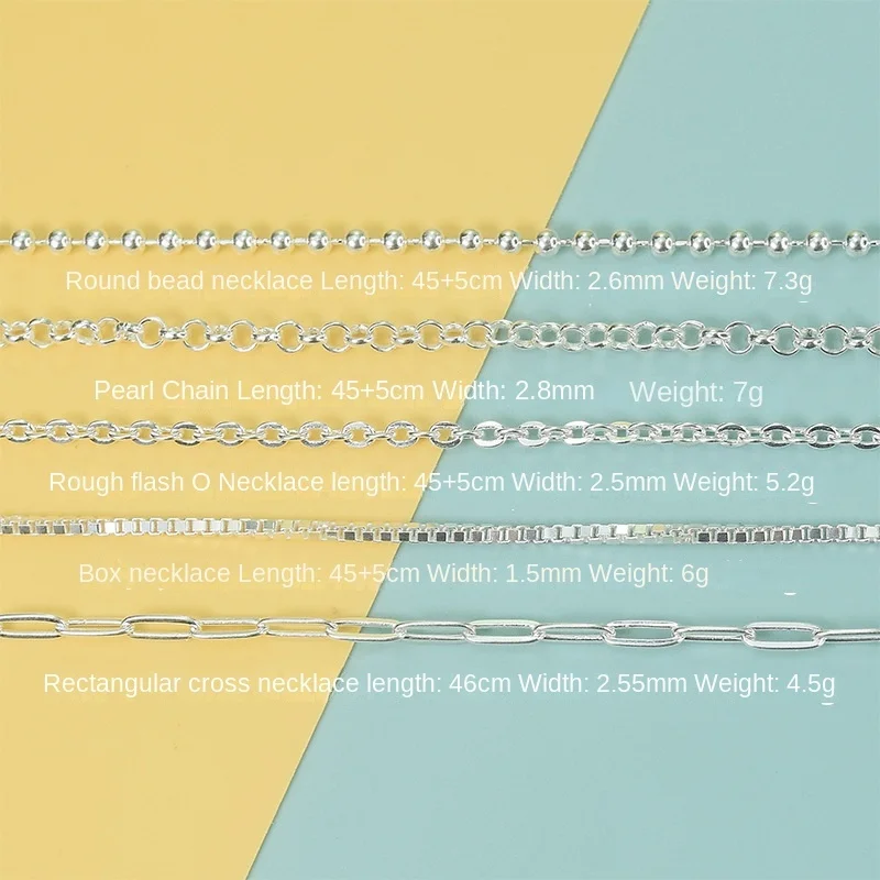 Genuine High quality bulk italian chain jewelry necklace 925 sterling silver 18k gold plated thin box chains for women