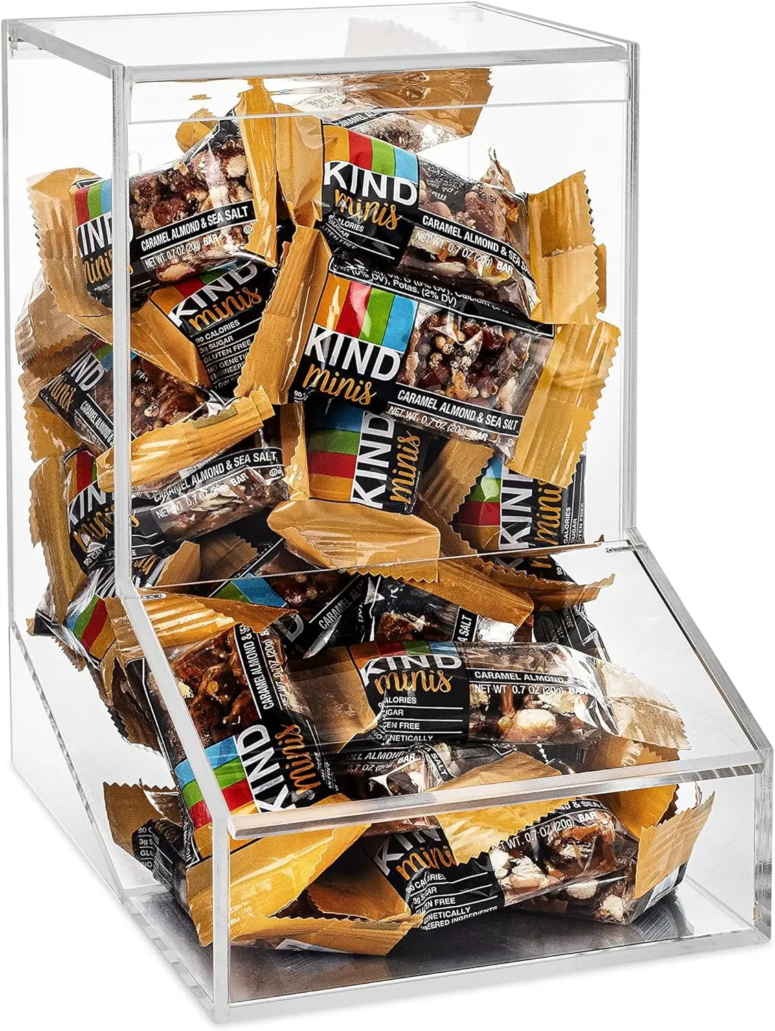 Acrylic Candy Dispenser Bin with 2 Lids for Bulk Candy Storage - Bubble Gum, Lollipops, Chocolate and More Snacks - for Home