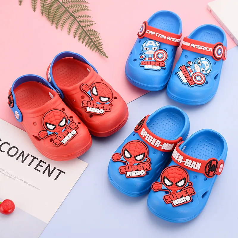 Hot Sale Children Cute Cartoon Beach EVA Slippers Clogs Spider Kids Boy Sandals 2022