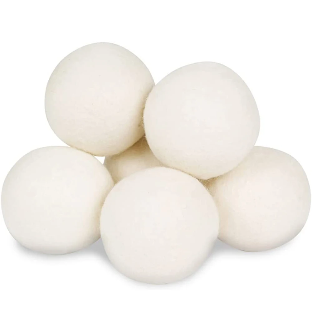Custom Laundry Wool Dryer Balls 6-Pack 100% Made of Reusable Natural Fabric Organic New Zealand Wool Reduces Clothing Wrinkles