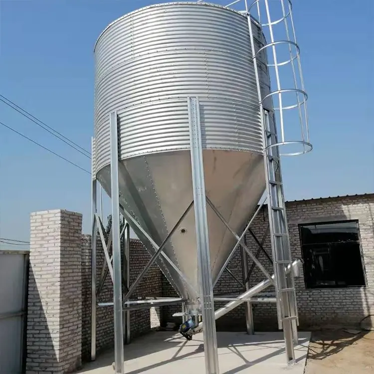 Hot sale small 10-50 ton steel feed silo for farm chicken feed production line
