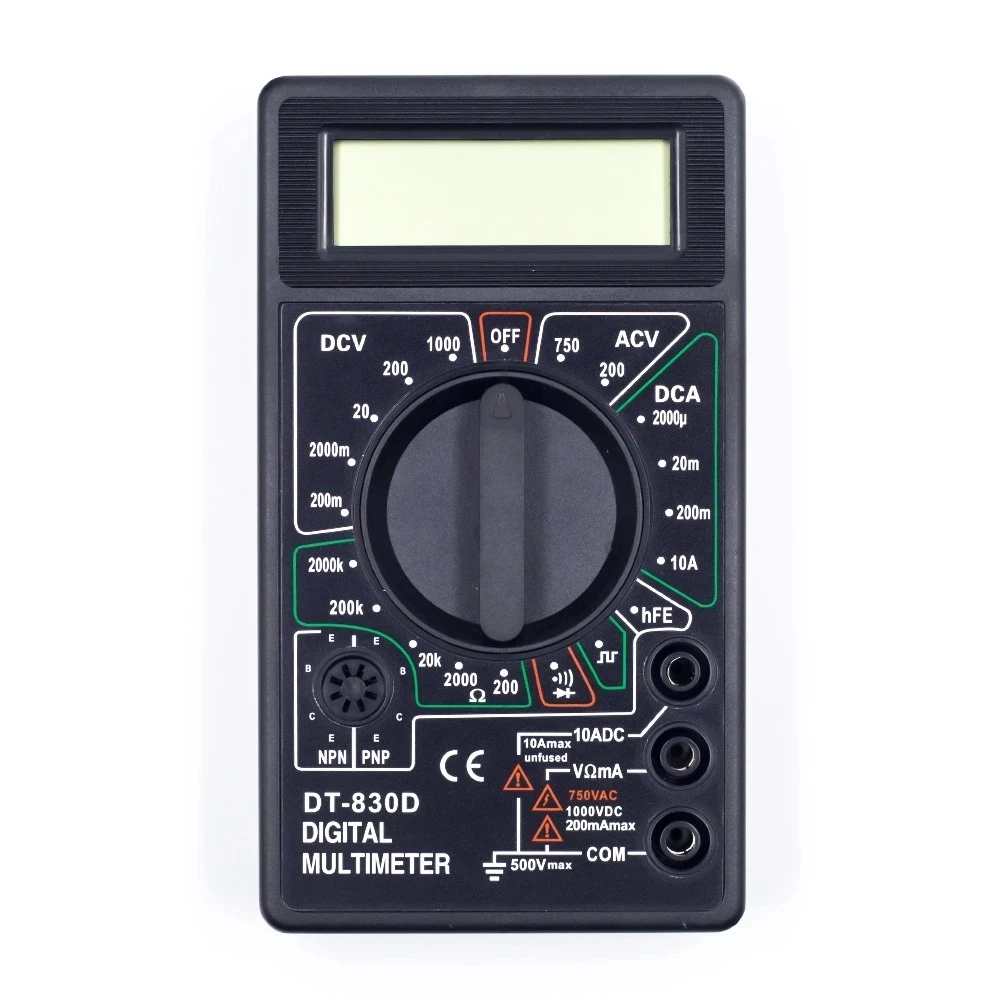 High quality DT830D Digital Multimeter AC/DC LCD Digital Multimeter 750/1000V Voltmeter Ammeter Ohm(without battery)