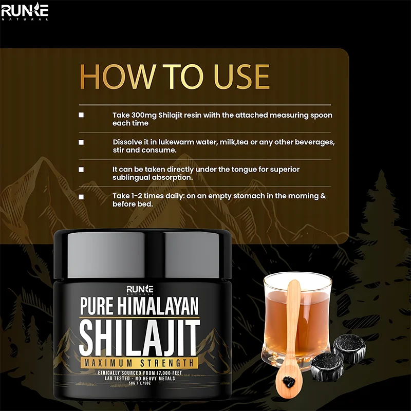 Manufacturer Supply Private Label pure himalayan Shilajit Extract Fulvic Acid Liquid 30g50g shilajit resin Himalayan HilaziResin