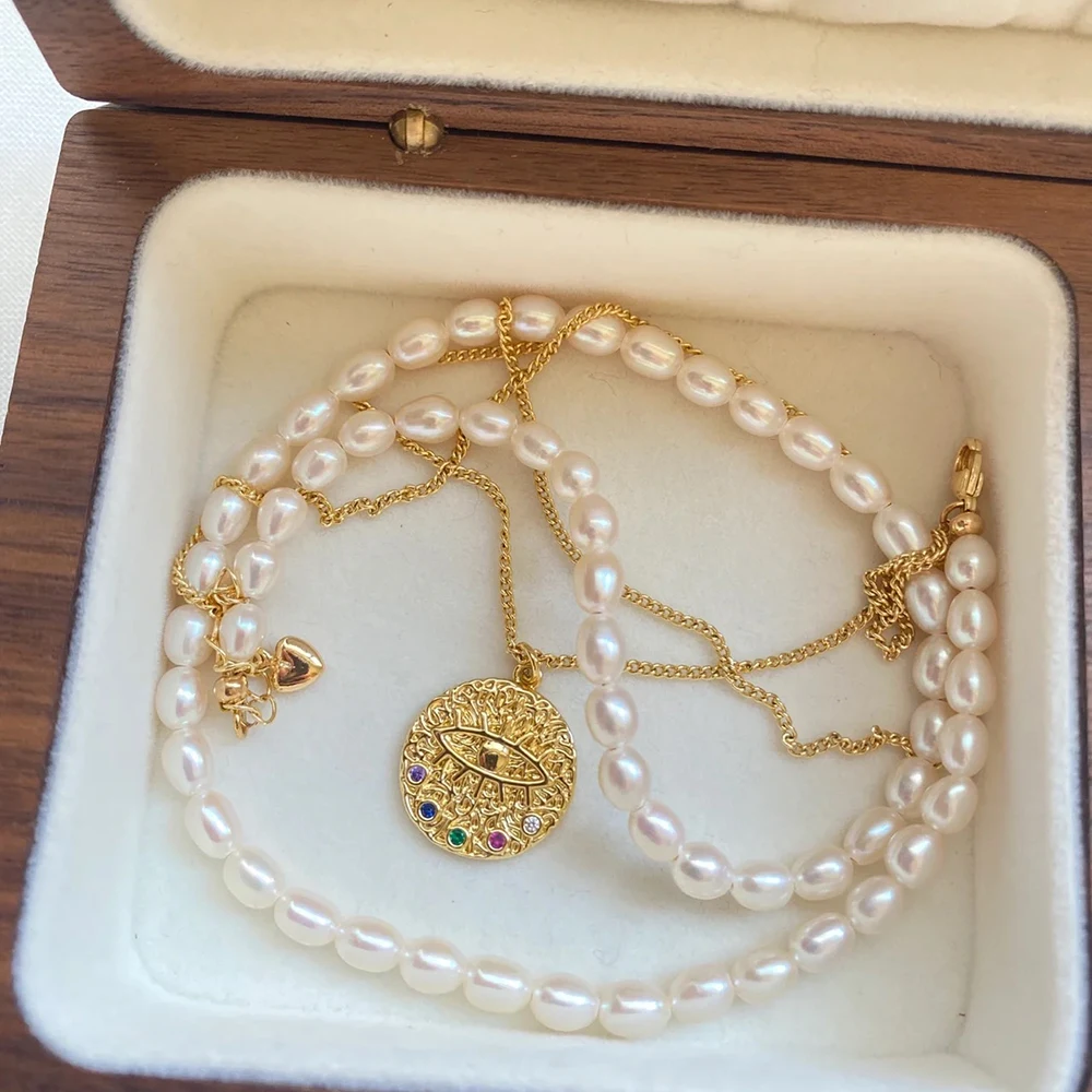 Factory Vintage Elegant handmade pearl womens mother of freshwater pearl necklace fine wedding jewelry