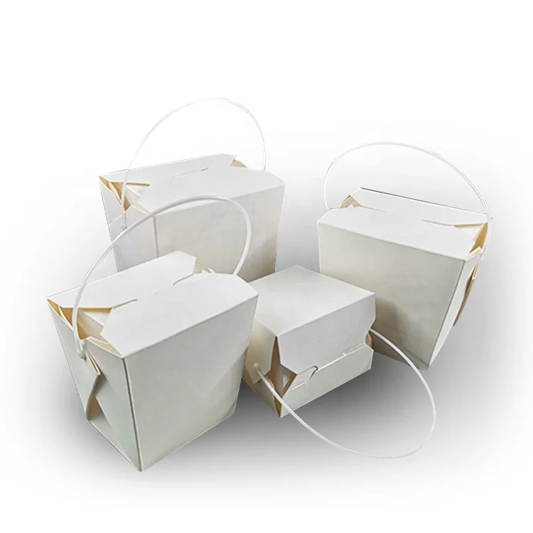 Factory price paper kraft box  lunch box disposable paper take out fast food packaging boxes with handle
