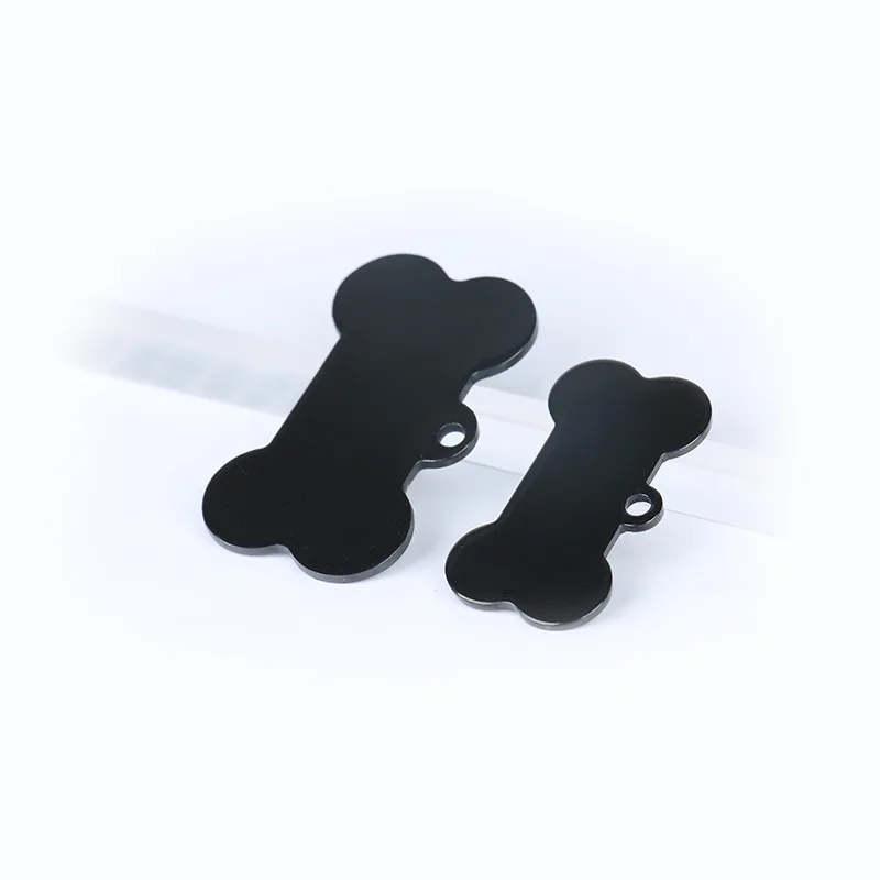 Double Sided Laser Etched Stainless Steel Pet ID Tag for Dog Engraved and Personalized Bone Shape