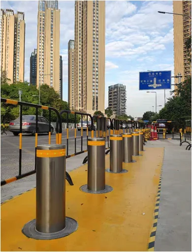 Trafffic safety equipment stainless steel lifting automatic rising hydraulic bollards price