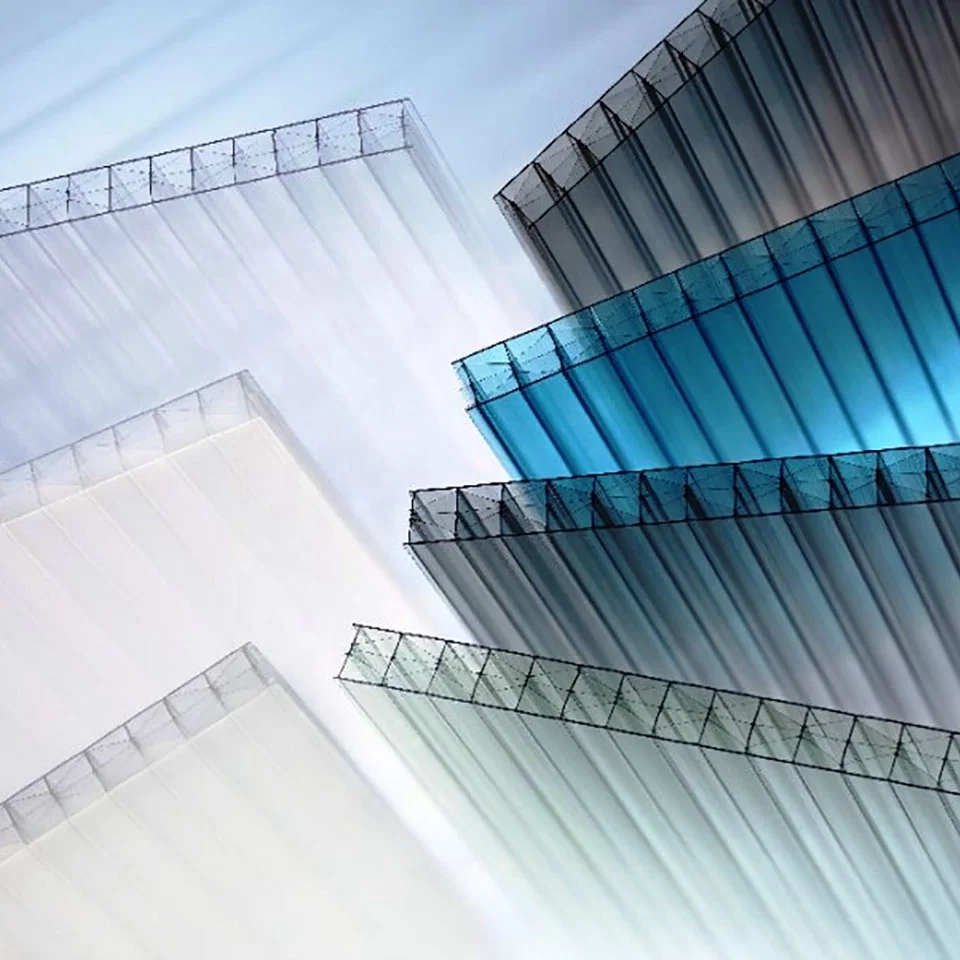 6mm 8mm 10mm UV extruded clear cellular hollow panel polycarbonate sheets for greenhouse roof