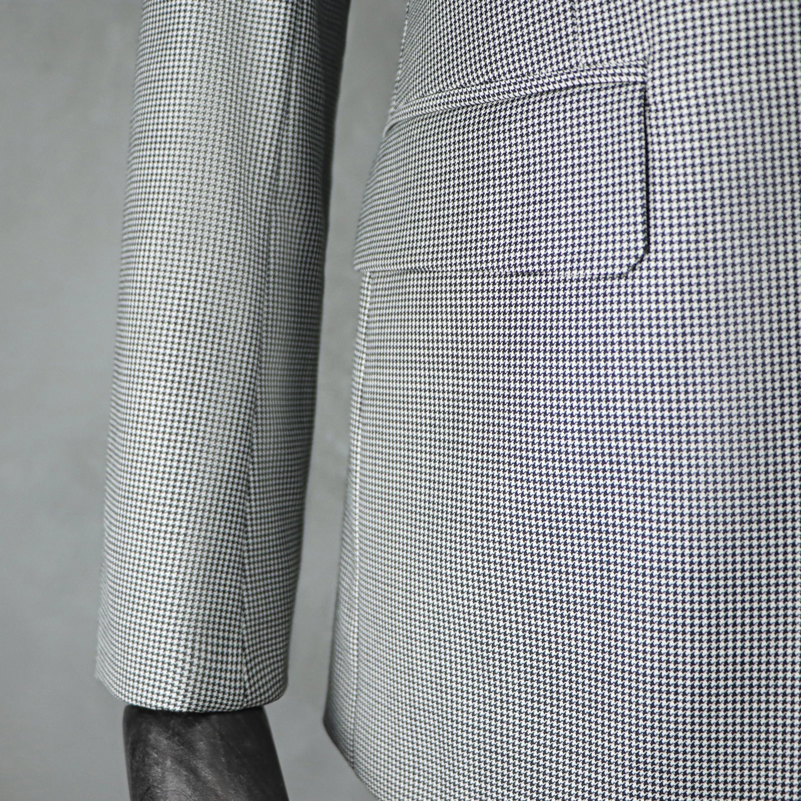 MTM Business Custom Suit For Men 100% Wool  Gray Houndstooth Bespoke Mens Suite Tailor Made  Formal Blazer 2 Piece Set