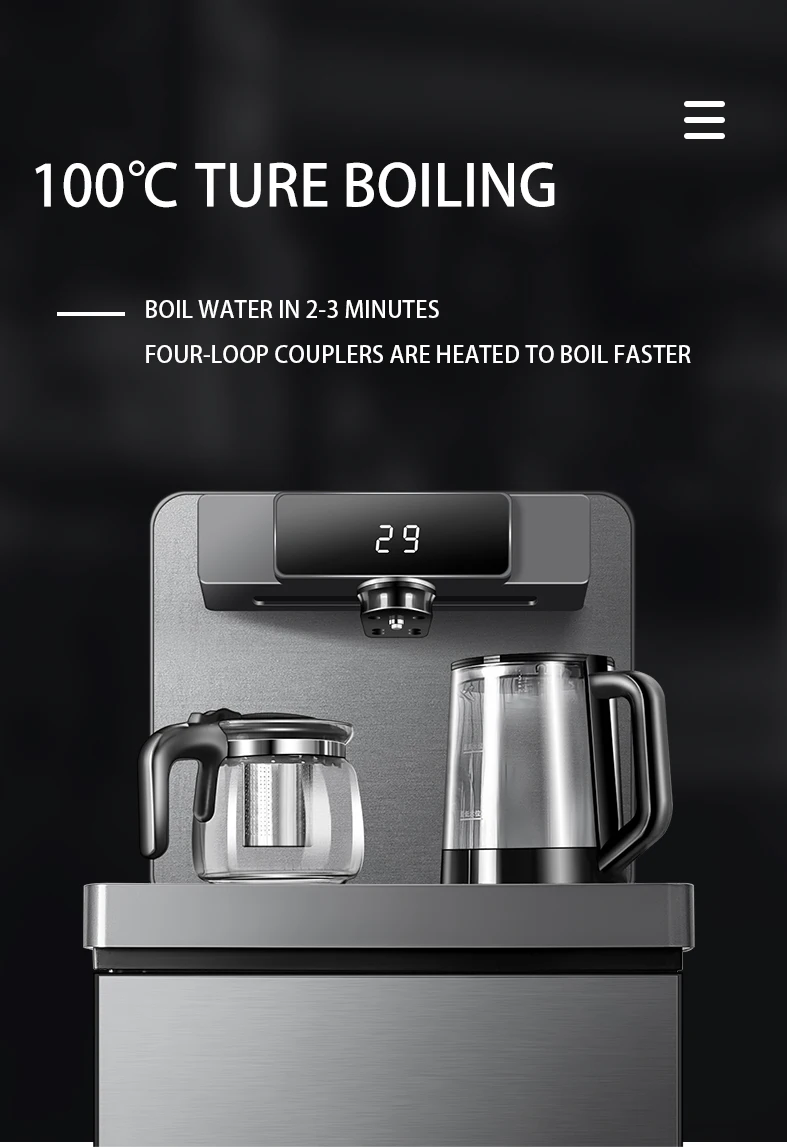 Household luxury  water cooler gray  Color OEM Hot warm and cold  Stand  Design Tea bar machine  Water Dispenser