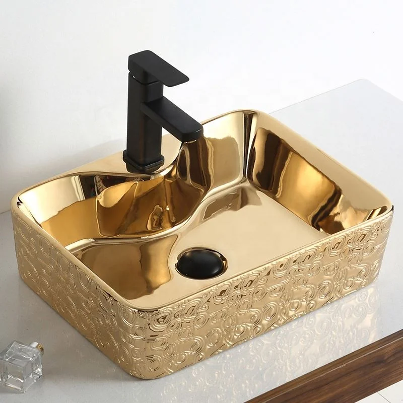 European Design Handrinse Sink Bathroom Counter Tops Ceramic Wash Basins / Electroplate Basin Base Unit Toilet Pakistan Basin