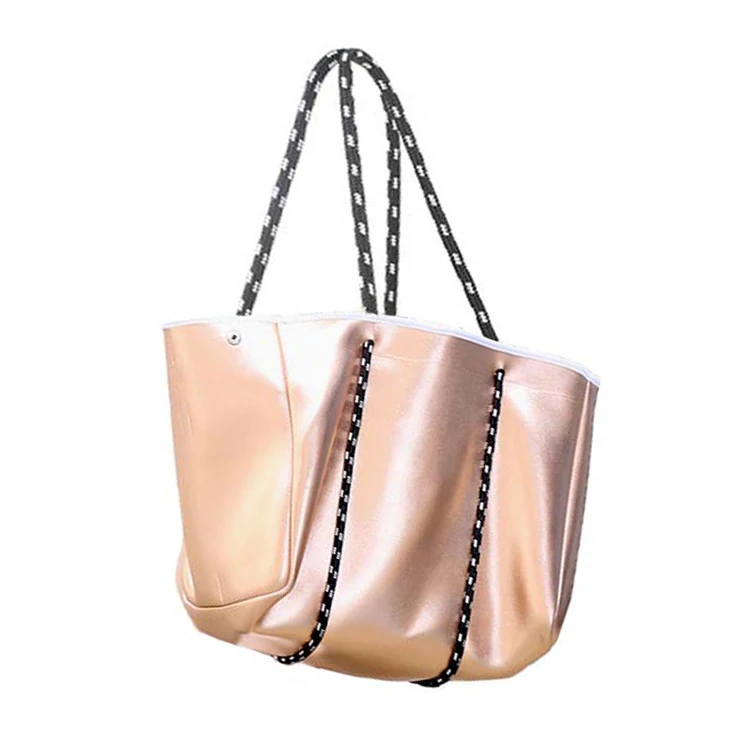 Custom Large capacity Neoprene waterproof Beach Tote bags Shopping Bag luxury Women handbag