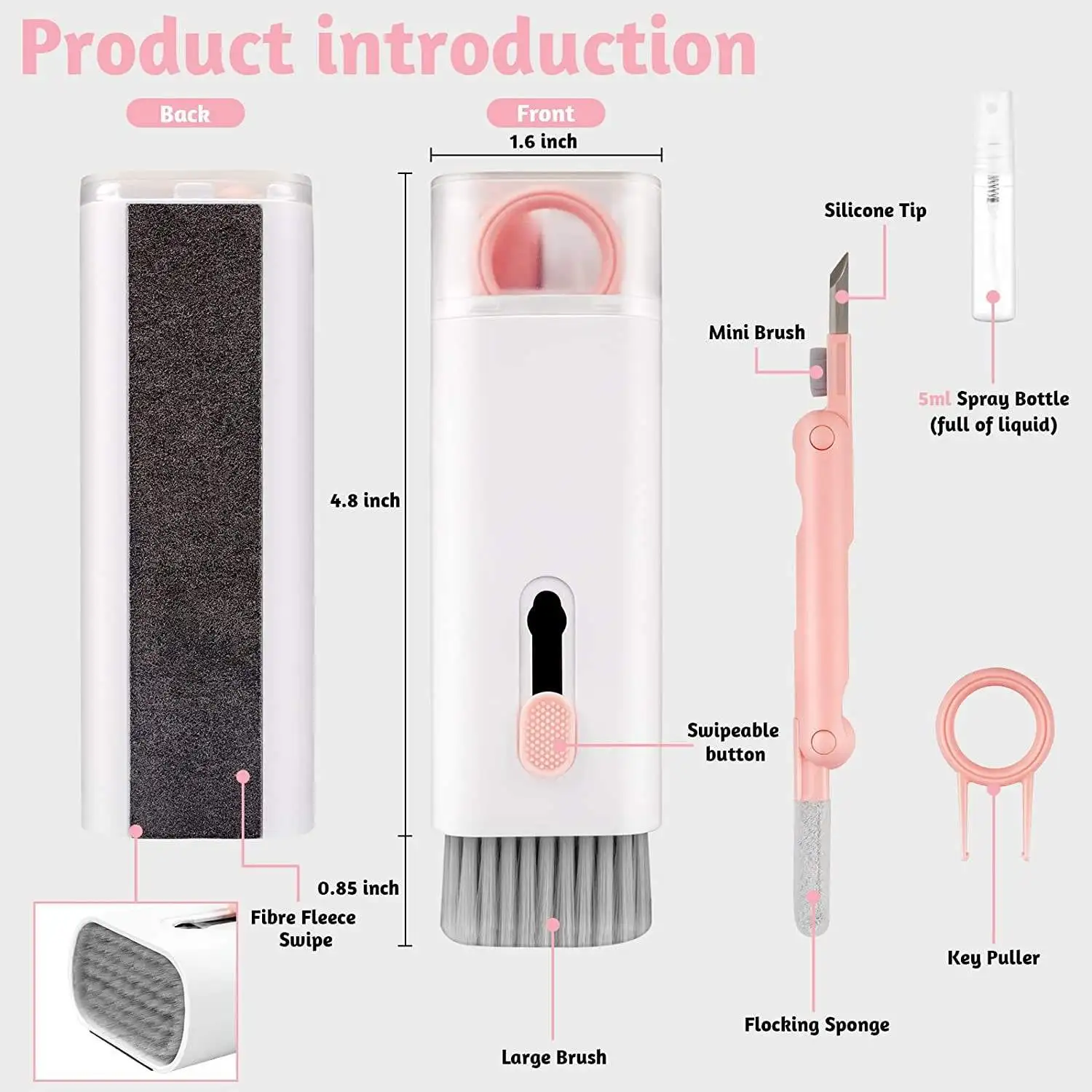 Portable 7 in 1 Electronic Cleaner Kit Phone Laptop Multifunctional Cleaner Keyboard Earphone Cleaning Brush