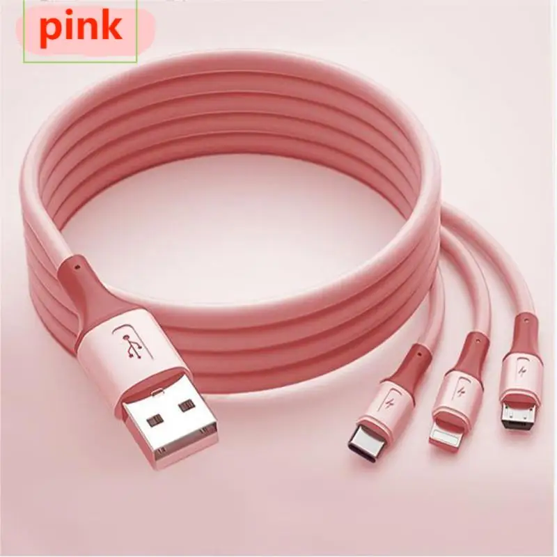 2A 3 In 1 USB Data Cable 1m Micro USB Type C Charger Cable Multi Usb Port Multiple Charging Cord