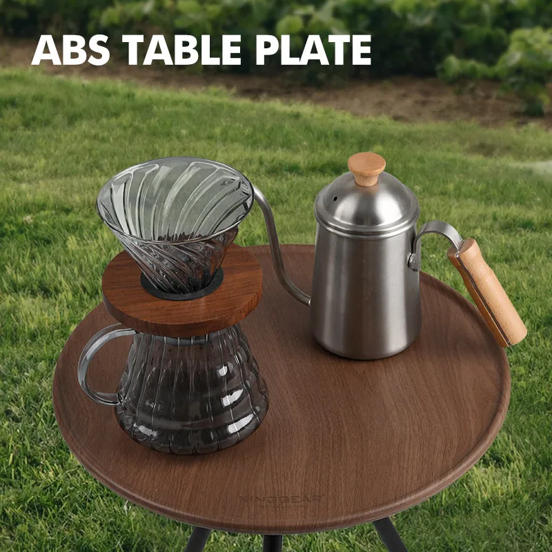 KingGear Outdoor Round Folding Table Aluminum Round Side Table Portable Collapsible Light Small Round Camping Table