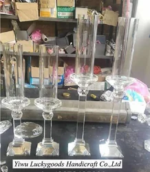 LG20190103-2 single head crystal candlesticks for wedding table centerpiece