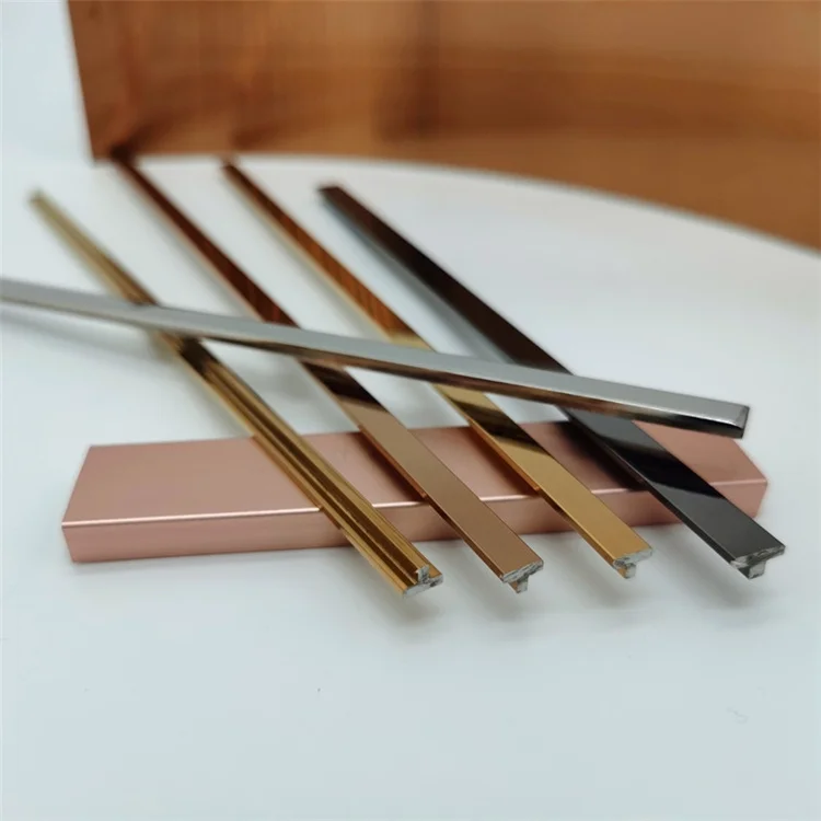Tile Profile T Shaped Decorative Strip 304/316 Stainless Steel Tile Trim Stainless Steel Skirting For Wall Decoration