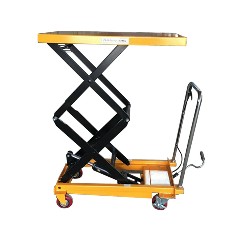 Hydraulic scissor lift tables stationary lift table platform three scissors