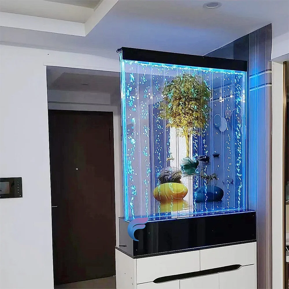 Hot Sale LED Acrylic Waterfall Decorative Wall Artificial Bubble Water Dancing Wall